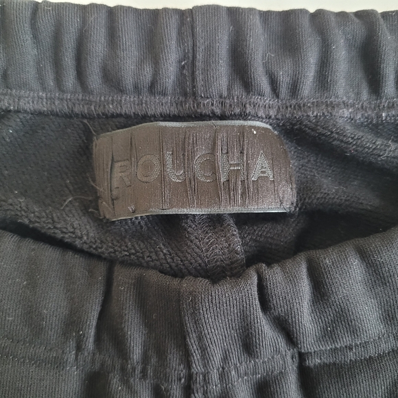 Roucha Penn Fleece Pants Oversized High Waist Wide Leg Black - Picture 4 of 9